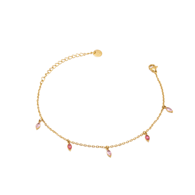 TOBILLERA ZO15466B ROSA DORADO ROSA ACERO INOXIDABLE 2B31