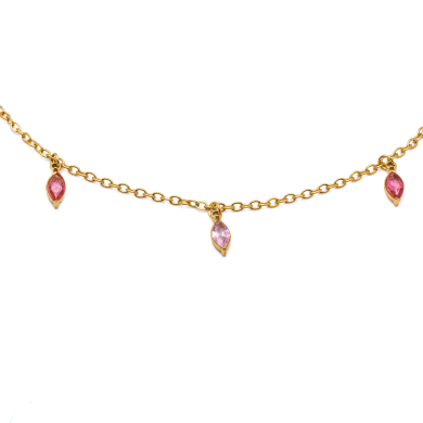 TOBILLERA ZO15466B ROSA DORADO ROSA ACERO INOXIDABLE 2B31