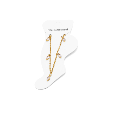 TOBILLERA ZO15466B BLANCO DORADO BLANCO ACERO INOXIDABLE 2B31