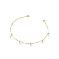 TOBILLERA ZO15466B BLANCO DORADO BLANCO ACERO INOXIDABLE 2B31