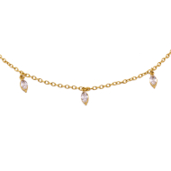 TOBILLERA ZO15466B BLANCO DORADO BLANCO ACERO INOXIDABLE 2B31