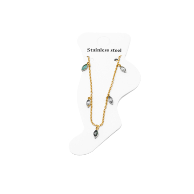 TOBILLERA ZO15466B VERDE DORADO VERDE ACERO INOXIDABLE 2B31