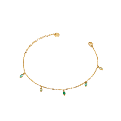 TOBILLERA ZO15466B VERDE DORADO VERDE ACERO INOXIDABLE 2B31