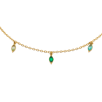 TOBILLERA ZO15466B VERDE DORADO VERDE ACERO INOXIDABLE 2B31