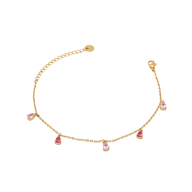TOBILLERA ZO15462B DORADO ROSA ACERO INOXIDABLE 2B31