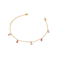 TOBILLERA ZO15462B DORADO ROSA ACERO INOXIDABLE 2B31