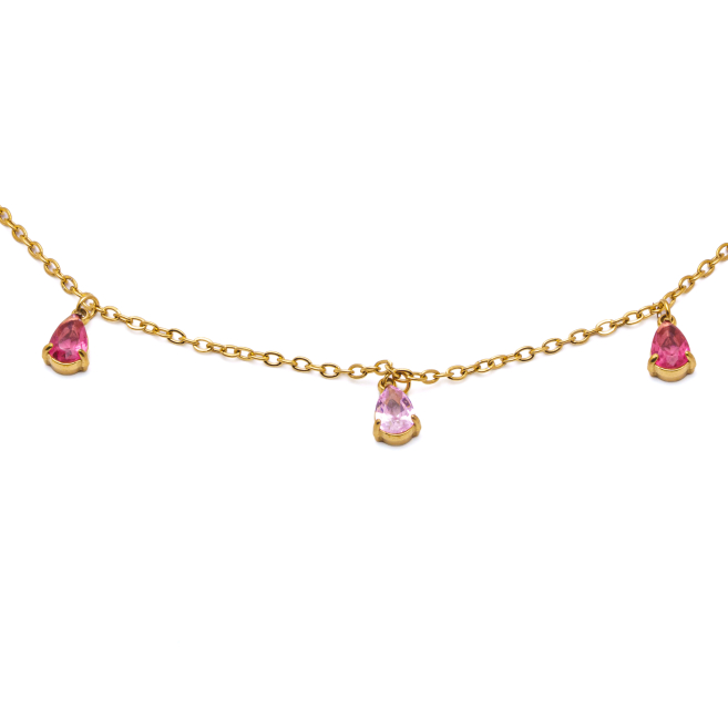 TOBILLERA ZO15462B DORADO ROSA ACERO INOXIDABLE 2B31