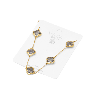 COLLAR ZO13947N DORADO+GRIS Acero Inoxidable E17