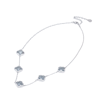 COLLAR ZO13947N PLATEADO+GRIS Acero Inoxidable E17