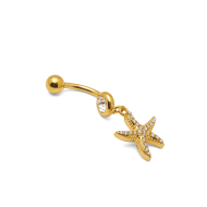 Piercing de ombligo ZO15645P DORADO Acero Inoxidable F38