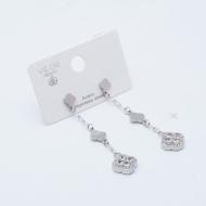 ARETES ZO15104E PLATEADO+BLANCO Acero Inoxidable G25