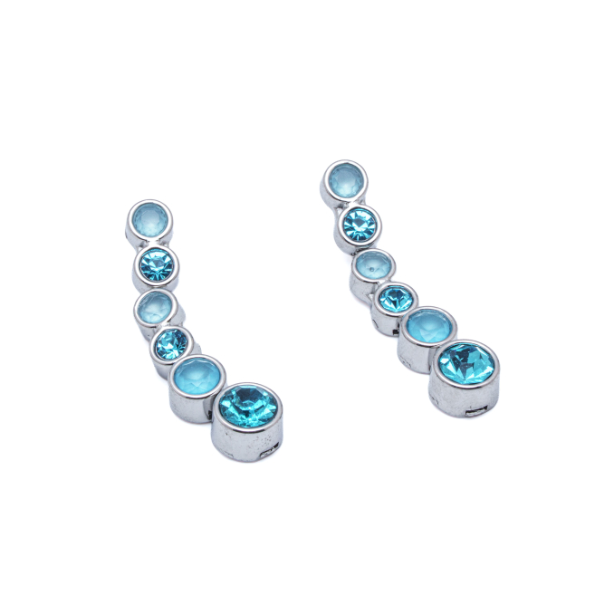 ARETES ZO15783E PLATEADO AZUL ACERO INOXIDABLE