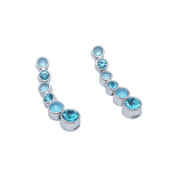 ARETES ZO15783E PLATEADO AZUL ACERO INOXIDABLE