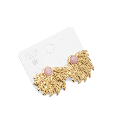 ARETES ZO15969E DORADO ROJO ACERO INOXIDABLE F34
