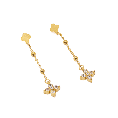 ARETES ZO15105E DORADO+BLANCO Acero Inoxidable G25