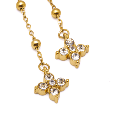ARETES ZO15105E DORADO+BLANCO Acero Inoxidable G25