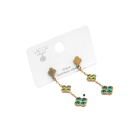 ARETES ZO15105E DORADO+VERDE Acero Inoxidable G25
