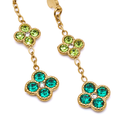 ARETES ZO15105E DORADO+VERDE Acero Inoxidable G25