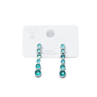 ARETES ZO15783E PLATEADO VERDE ACERO INOXIDABLE