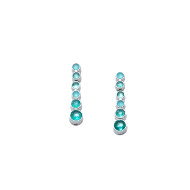 ARETES ZO15783E PLATEADO VERDE ACERO INOXIDABLE