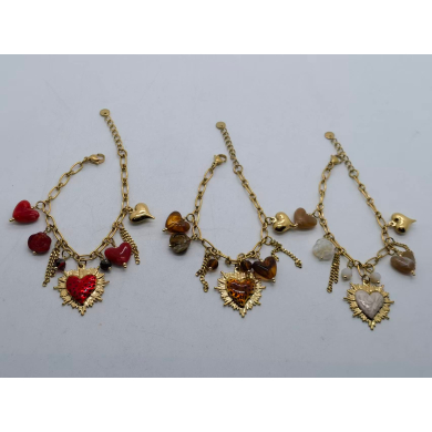PULSERA Y01606 CAFE ACERO INOXIDABLE