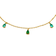 TOBILLERA ZO15462B DORADO VERDE ACERO INOXIDABLE 2B31