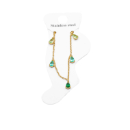 TOBILLERA ZO15462B DORADO VERDE ACERO INOXIDABLE 2B31