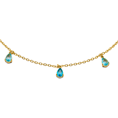 TOBILLERA ZO15462B DORADO AZUL ACERO INOXIDABLE 2B31