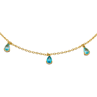 TOBILLERA ZO15462B DORADO AZUL ACERO INOXIDABLE 2B31