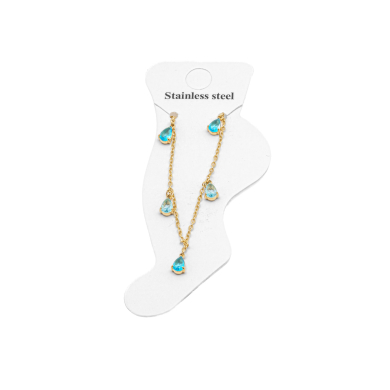 TOBILLERA ZO15462B DORADO AZUL ACERO INOXIDABLE 2B31