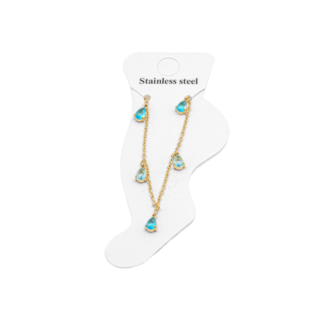 TOBILLERA ZO15462B DORADO AZUL ACERO INOXIDABLE 2B31