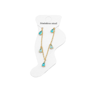 TOBILLERA ZO15462B DORADO AZUL ACERO INOXIDABLE 2B31