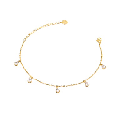 TOBILLERA ZO15462B DORADO BLANCO ACERO INOXIDABLE 2B31 2B31