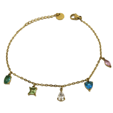 PULSERA ZO15461B DORADO VERDE ACERO INOXIDABLE 2C31