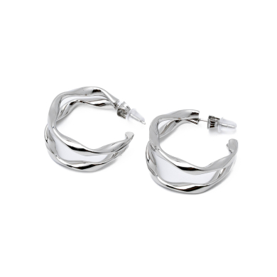 ARETES ZO13927E/27MM PLATEADO Acero Inoxidable F37 F28