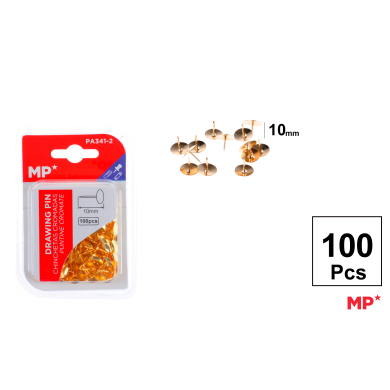 CHINCHETAS DORADAS 10MM 100 UDS - A43