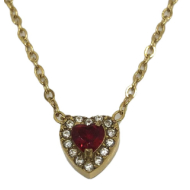 COLLAR ZO16055N DORADO ROJO ACERO INOXIDABLE 2D21