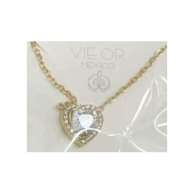 COLLAR ZO16123N DORADO BLANCO ACERO INOXIDABLE 2D21