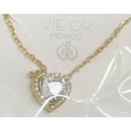COLLAR ZO16123N PLATEADO BLANCO ACERO INOXIDABLE 2D21