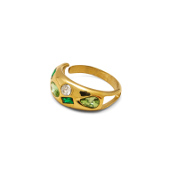ANILLO ZO13992R VERDE DORADO A42