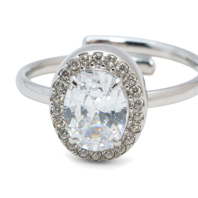 ANILLO ZO10810R BLANCO PLATEADO Acero Inoxidable A310