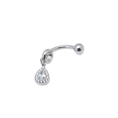 Piercing de ombligo ZO15631P PLATEADO Acero Inoxidable F38