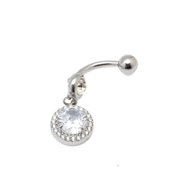 Piercing de ombligo ZO15638P PLATEADO Acero Inoxidable F38