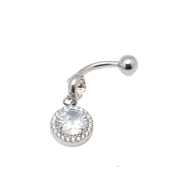 Piercing de ombligo ZO15638P PLATEADO Acero Inoxidable F38