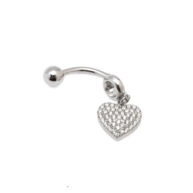 PIERCING ZO15637P/OMBLIGO PLATEADO Acero Inoxidable F38