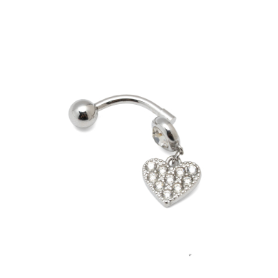 PIERCING ZO15646P/OMBLIGO PLATEADO Acero Inoxidable F38