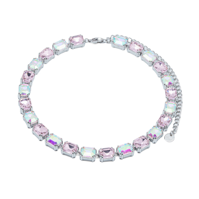 COLLAR ZO15421N PLATEADO ROSA ACERO INOXIDABLE E47