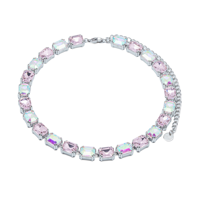 COLLAR ZO15421N PLATEADO ROSA ACERO INOXIDABLE E47