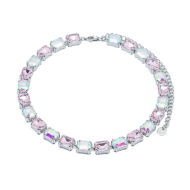COLLAR ZO15421N PLATEADO ROSA ACERO INOXIDABLE E47