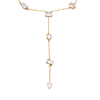 COLLAR ZO15283N DORADO BLANCO ACERO INOXIDABLE E48